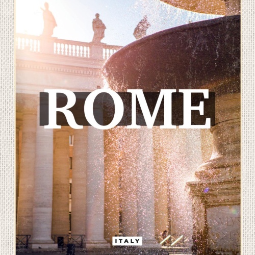 Schild Rome Italy Rom Italien Trevi Brunnen 12x18 20x30 30x40 Blech od. Holz