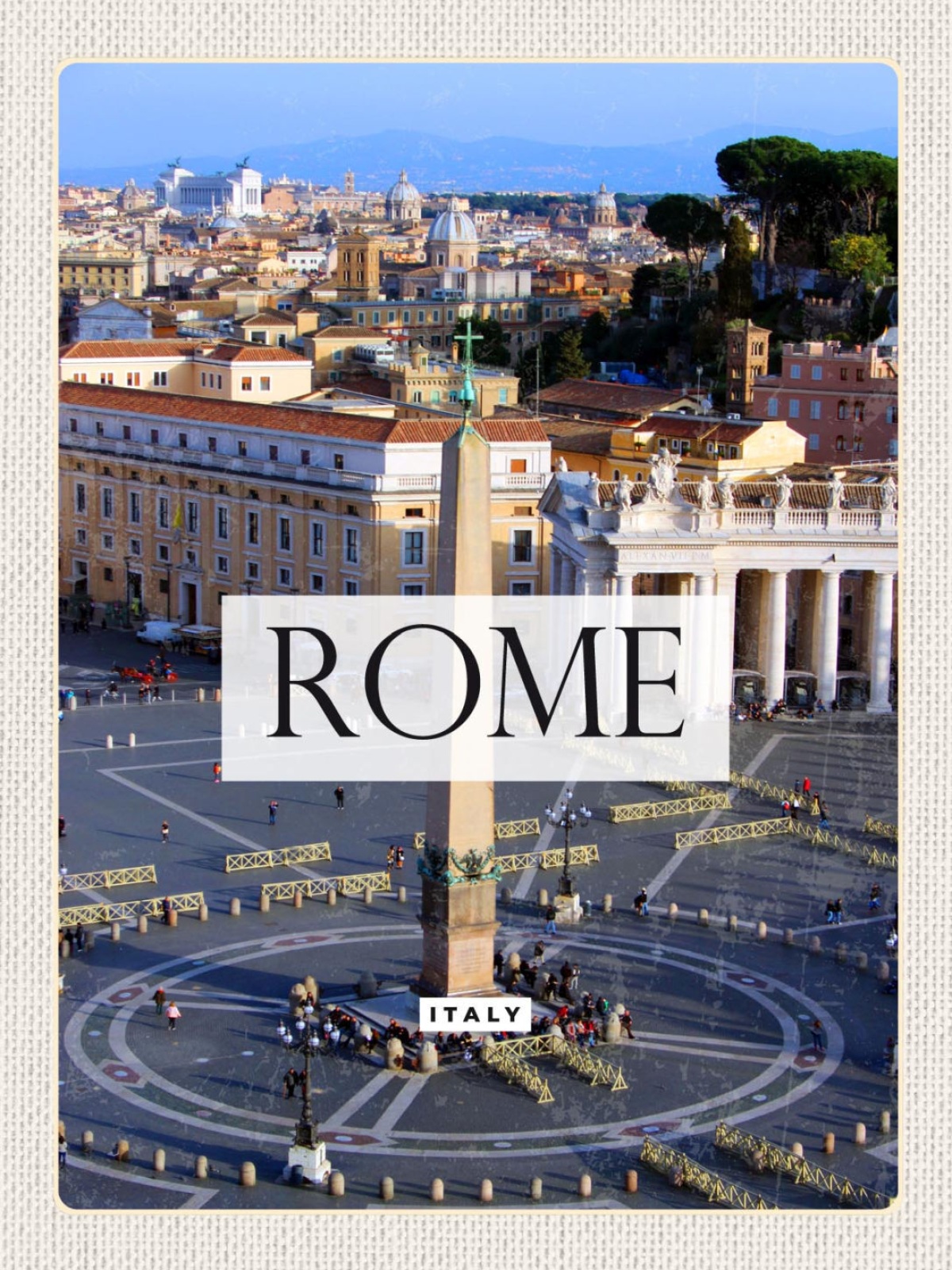 Schild Rome Italy Rom Italien Vatikan Petersplatz 12x18 20x30 30x40 Blech/Holz
