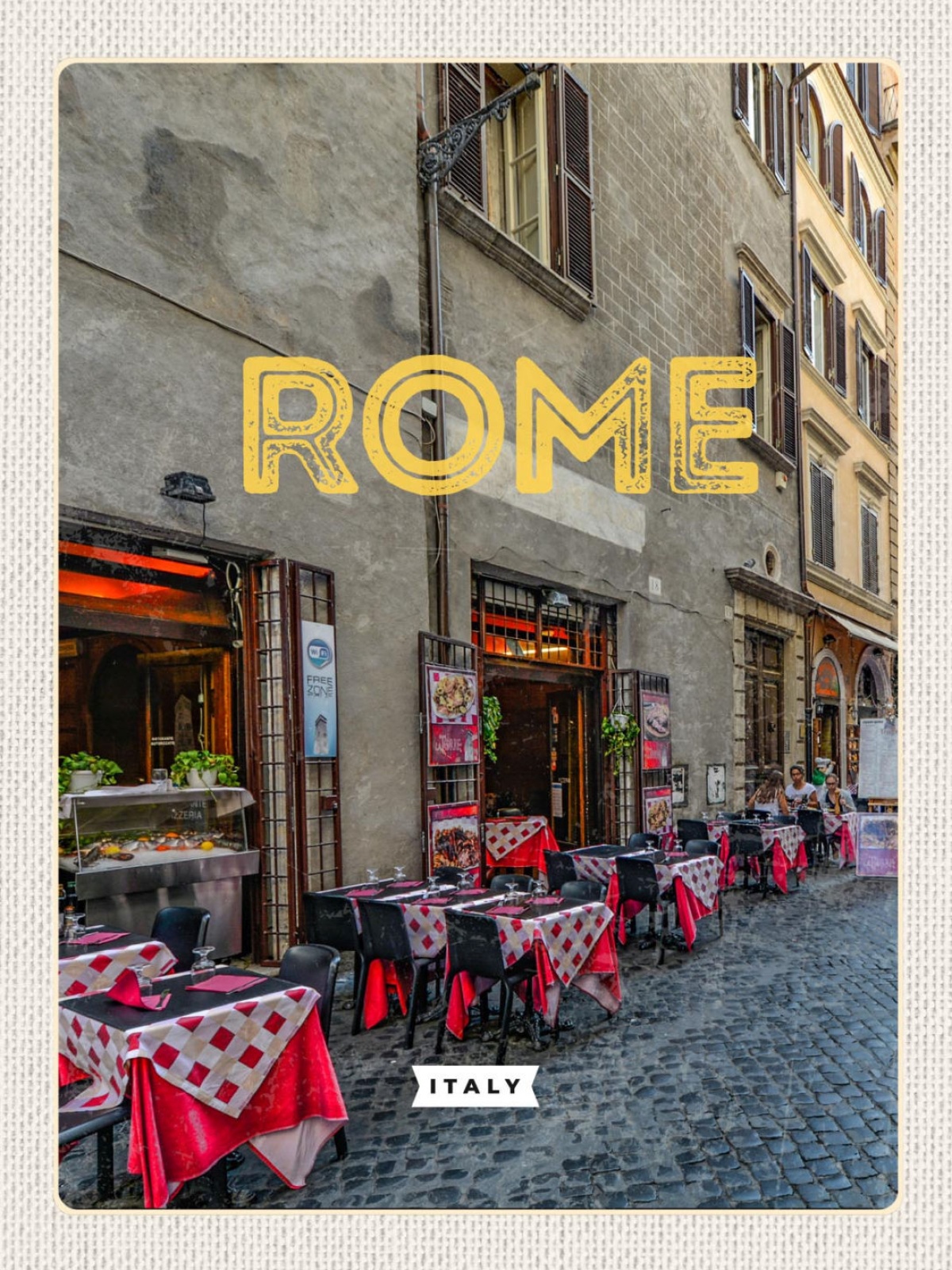 Schild Rome Italy Rom Italien Restaurant Café 12x18 20x30 30x40 Blech od. Holz