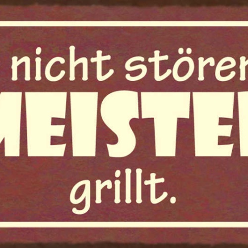 Schild Bitte Nicht Stören Der Meister Grillt Grillen Grill 27x10 Blech od.Holz