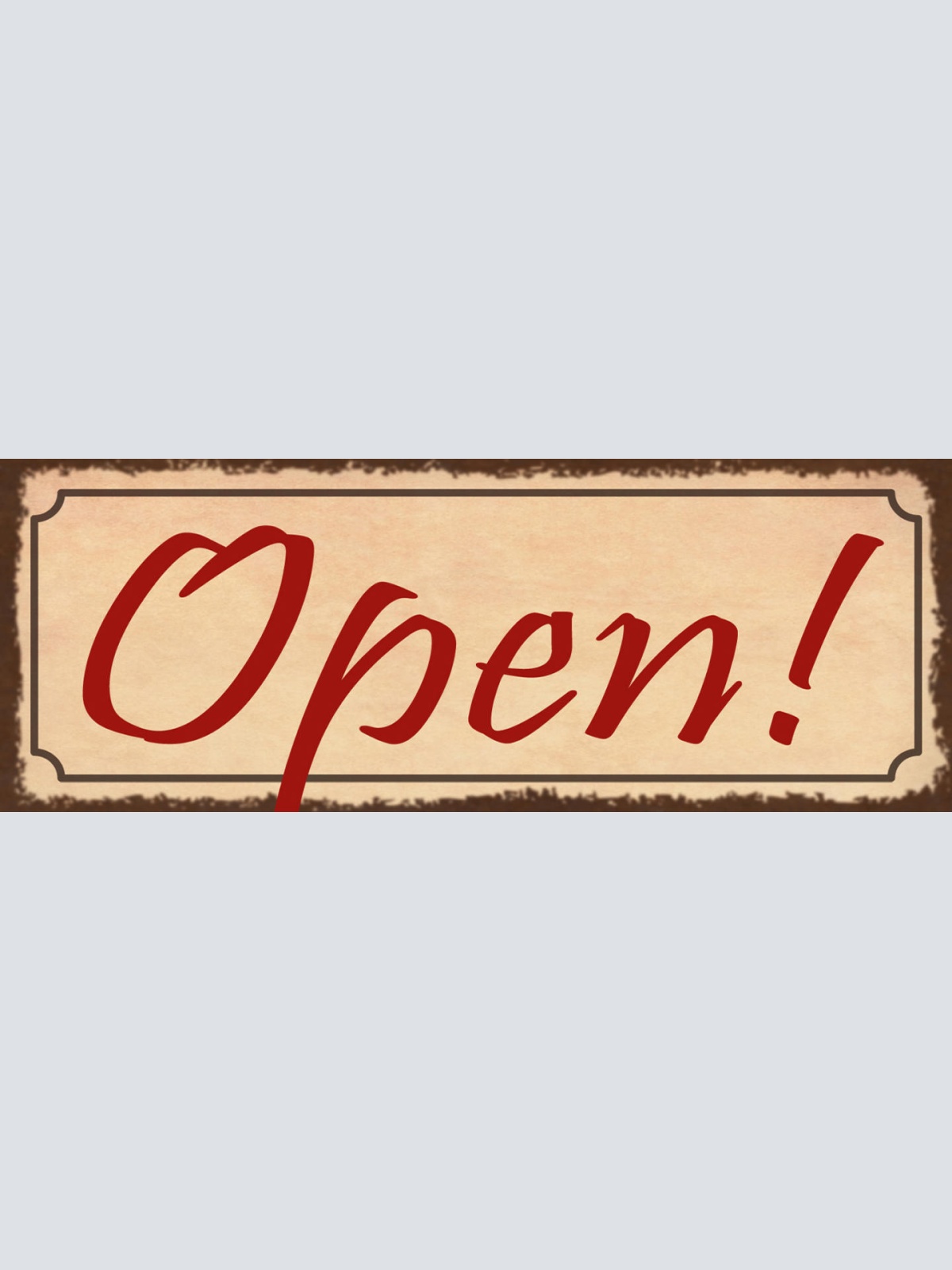 Schild Open Offen Geöffnet Geschäft Laden Lokal Restaurant 27x10 Blech od.Holz