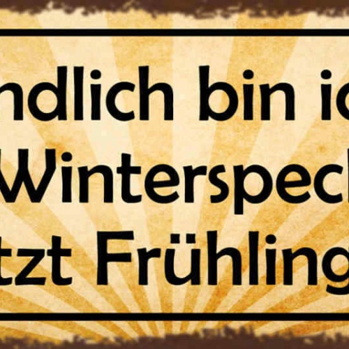 Schild Endlich Bin Ich Den Winterspeck Los Hab Jetzt Frühlingsrollen 27x10