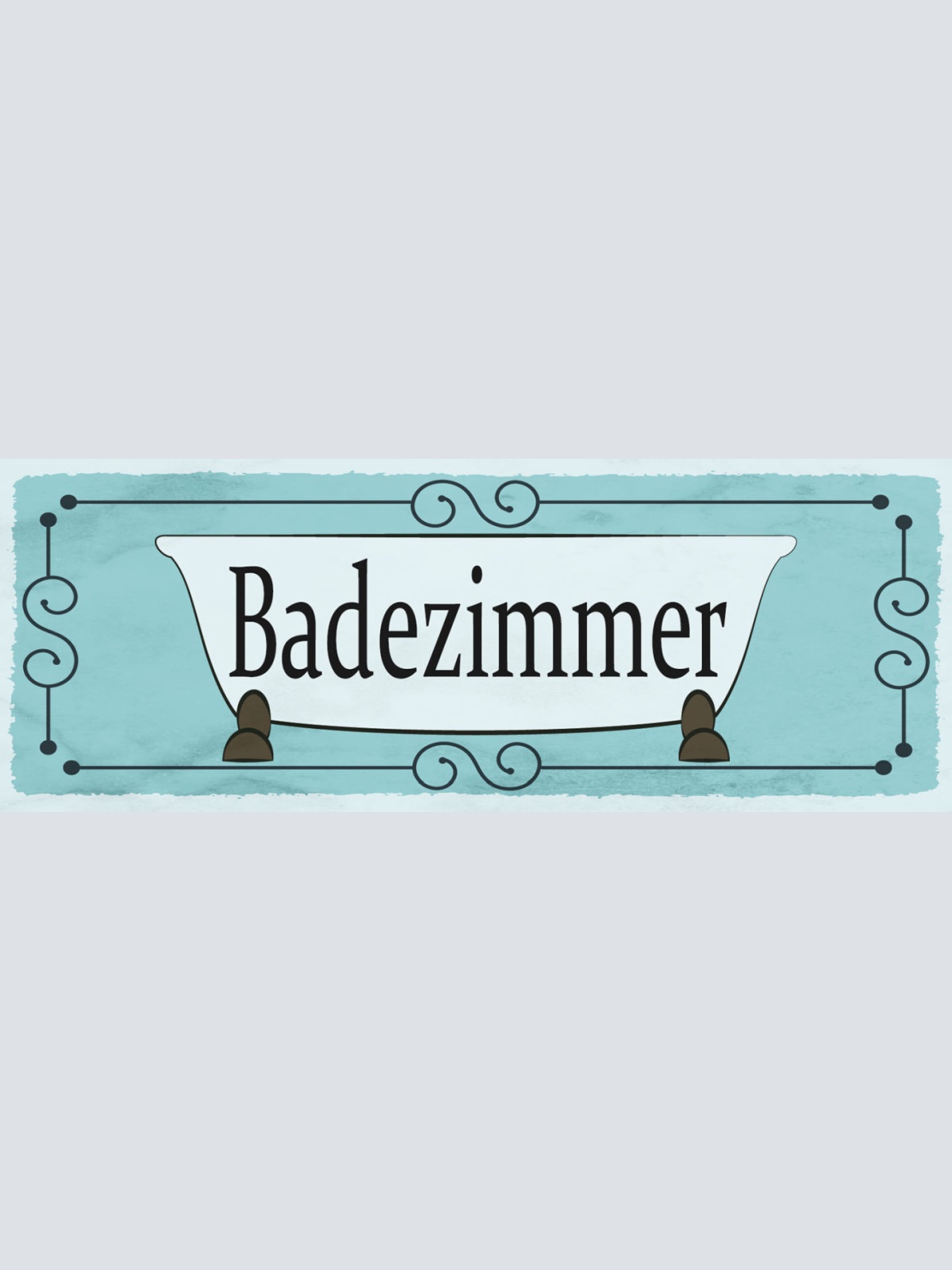 Schild Badezimmer Bad Dusche Badewanne Wohnung Haus Raum 27x10 Blech od.Holz