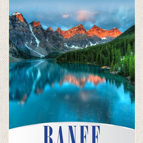 Schild Banff Canada Alberta Landschaft See Ort 12x18 20x30 30x40 Blech/Holz