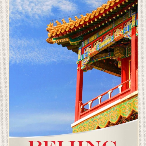 Schild Beijing Peking China Verbotene Stadt Tempel 12x18 20x30 30x40 Blech/Holz