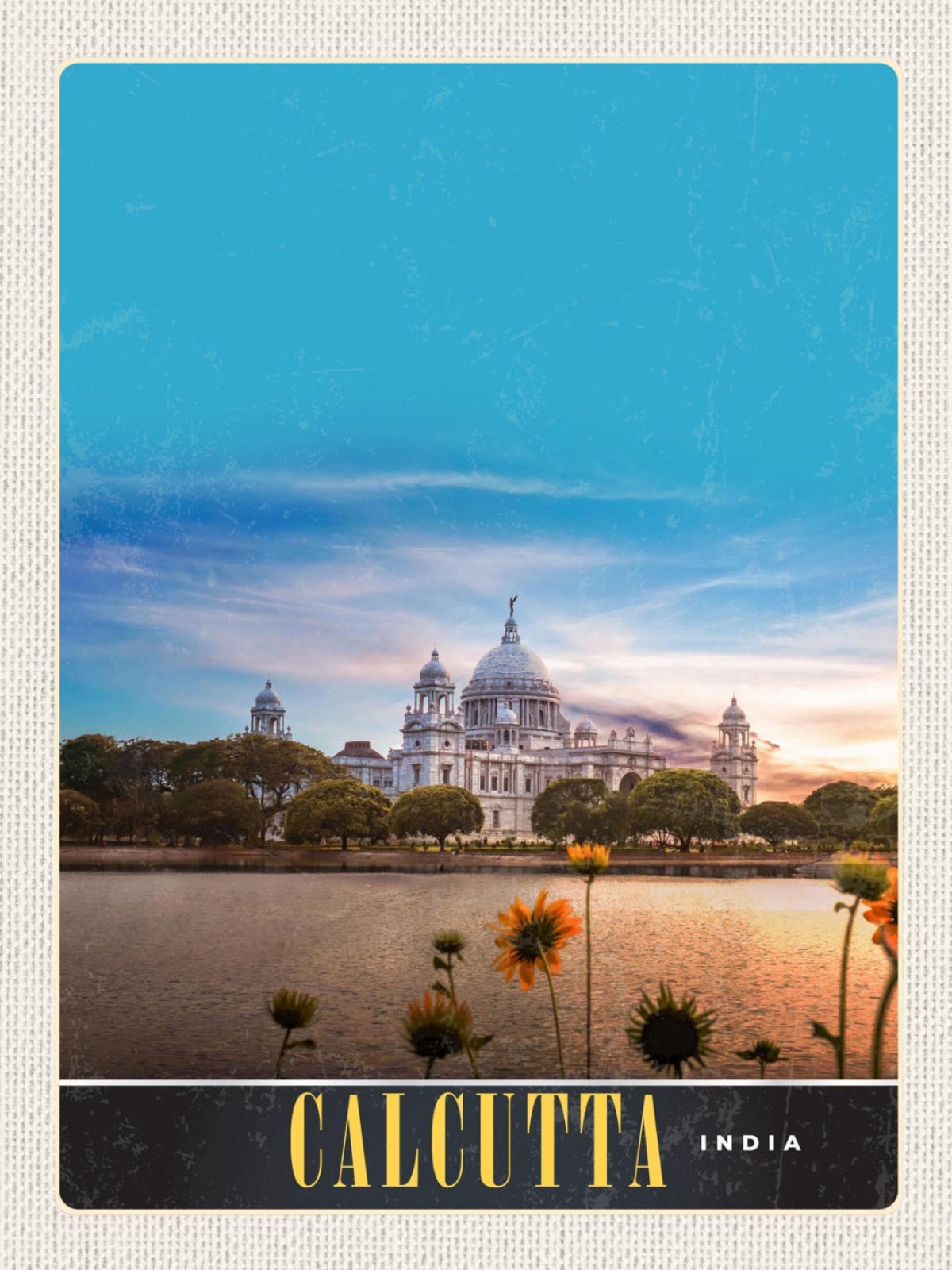 Schild Calcutta India Indien Victoria Memorial 12x18 20x30 30x40 Blech/Holz
