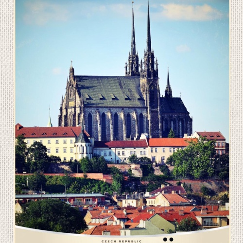 Schild Brno Brünn Czech Rep. Tschechien Kathedrale 12x18 20x30 30x40 Blech/Holz