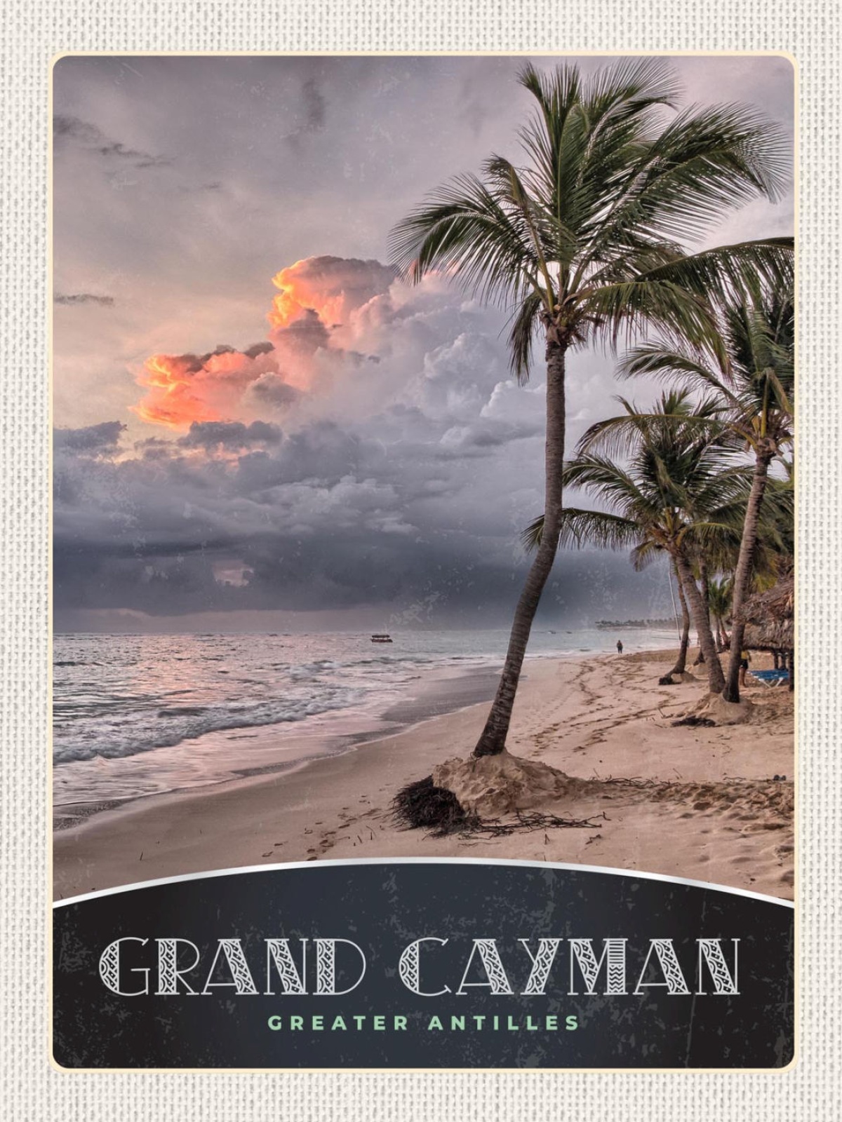 Schild Grand Cayman Greater Antilles Insel Strand 12x18 20x30 30x40 Blech/Holz