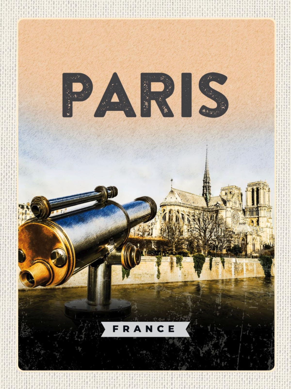 Schild Paris France Frankreich Stadt Notre-Dame 12x18 20x30 30x40 Blech/Holz