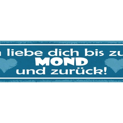 Schild ich liebe dich bis zum mond und zurück ehe beziehung 46x10 blech od. holz