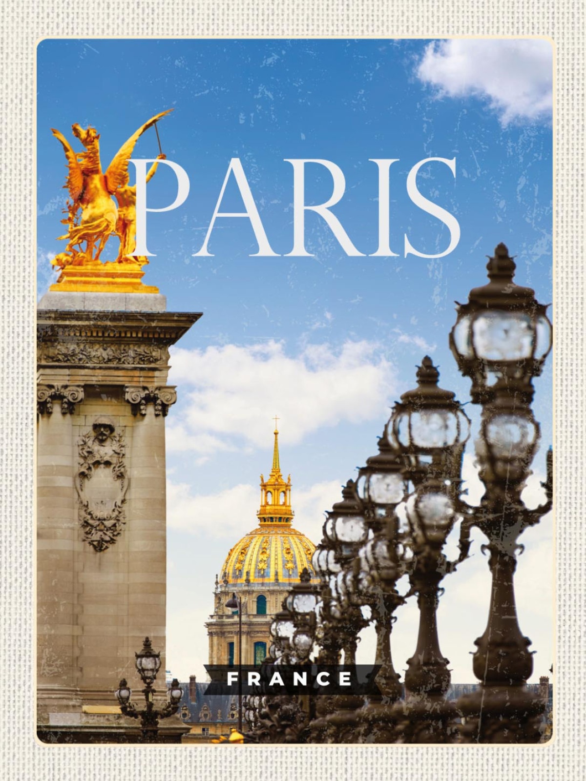 Schild Paris France Frankreich Pont Alexandre 12x18 20x30 30x40 Blech od. Holz