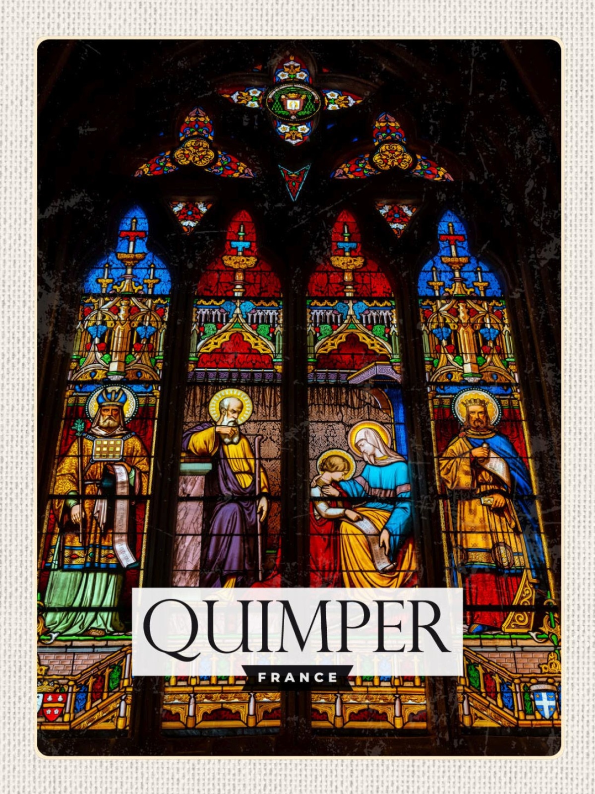 Schild Quimper France Frankreich St. Corentin 12x18 20x30 30x40 Blech/Holz