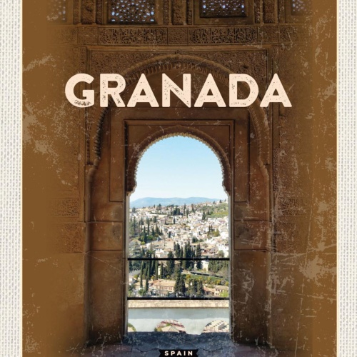 Schild Granada Spain Spanien Nasrid Palast Tor 12x18 20x30 30x40 Blech od. Holz