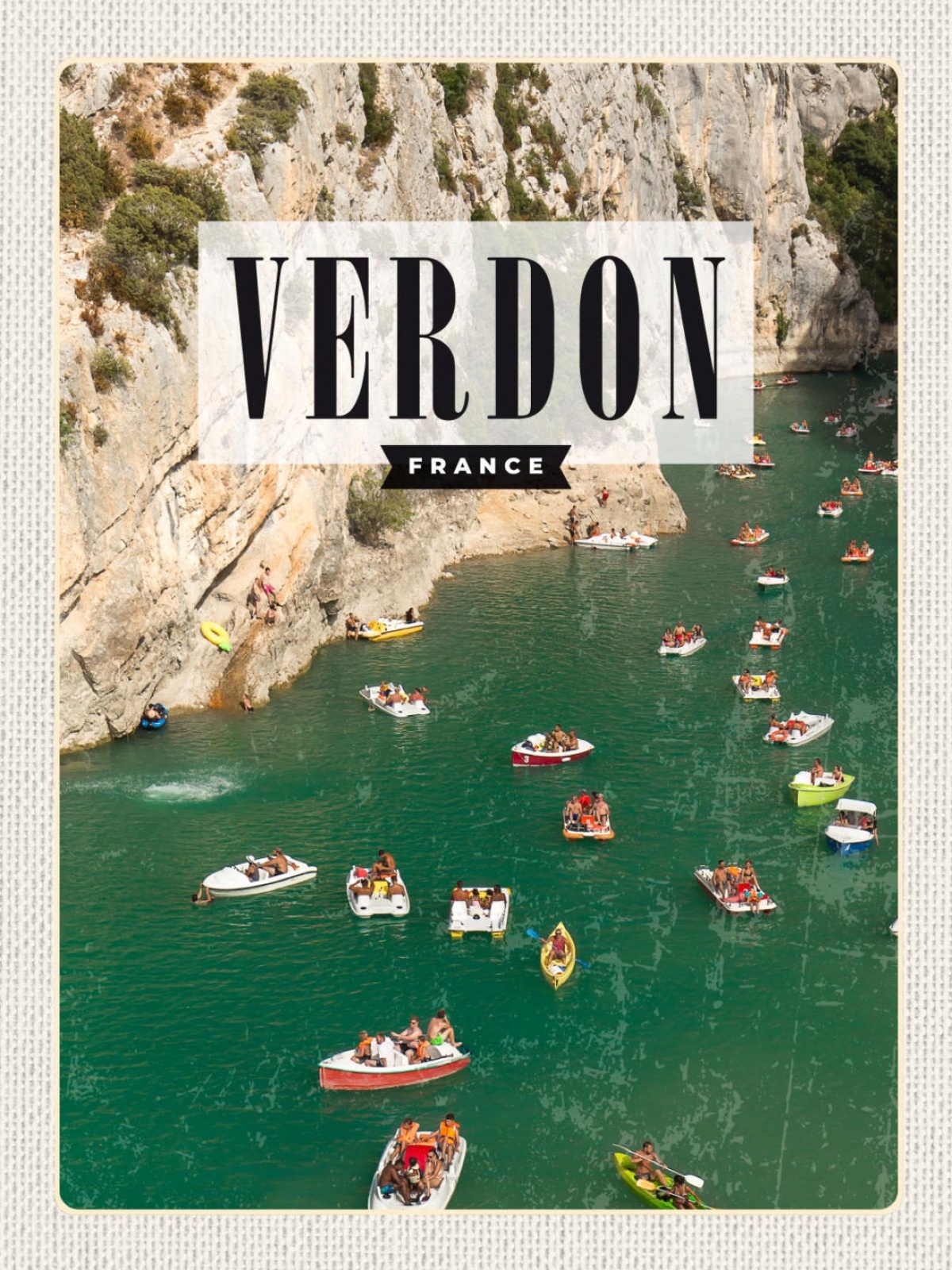 Schild Verdon France Frankreich Fluß Boot 12x18 20x30 30x40 Blech od. Holz