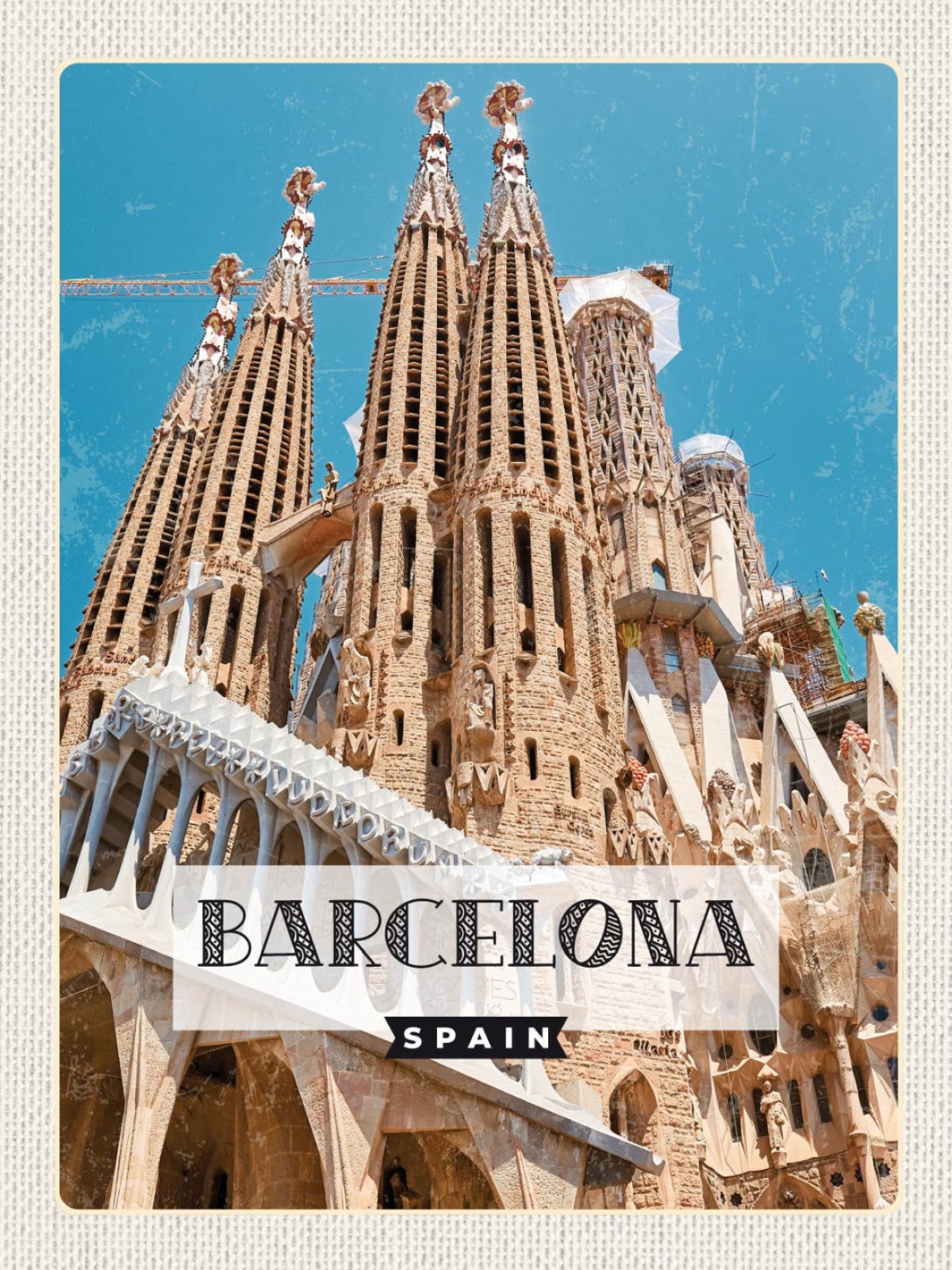Schild Barcelona Spain Spanien Sagrada Família 12x18 20x30 30x40 Blech/Holz