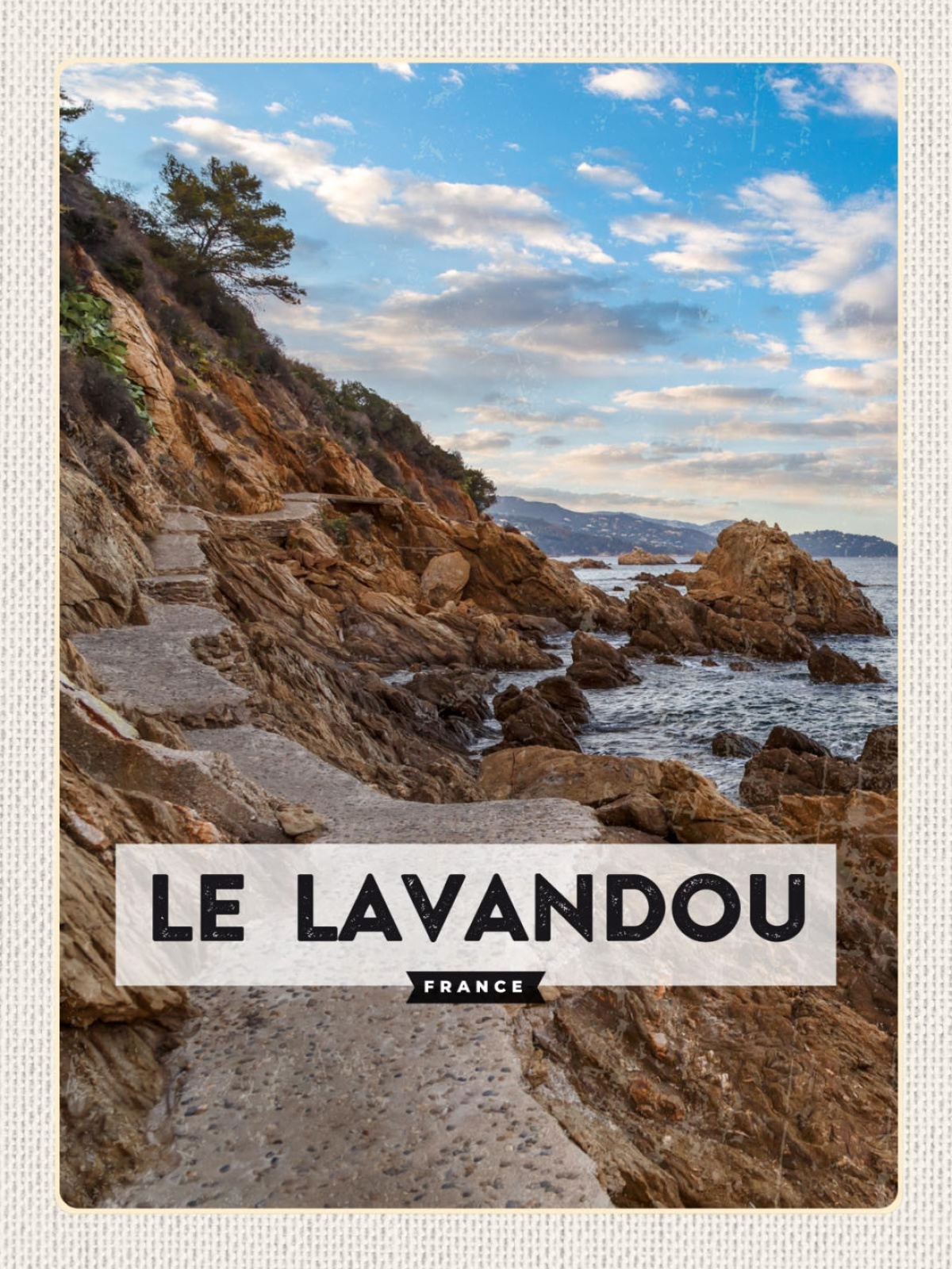 Schild Le Lavandou France Frankreich Küste Weg Meer 12x18 20x30 30x40 Blech/Holz