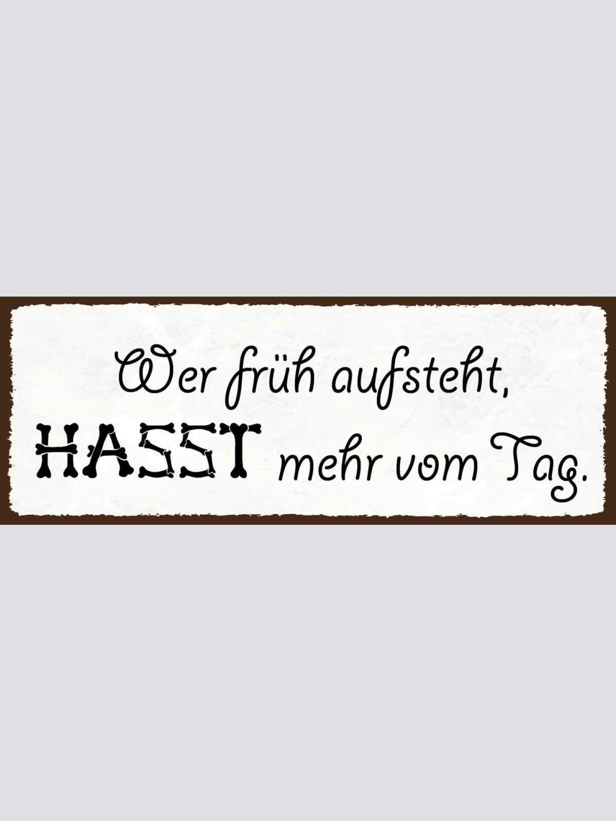 Schild Wer Früh Aufsteht Hasst Mehr Vom Tag Morgen Aufwachen 27x10 Blech od.Holz