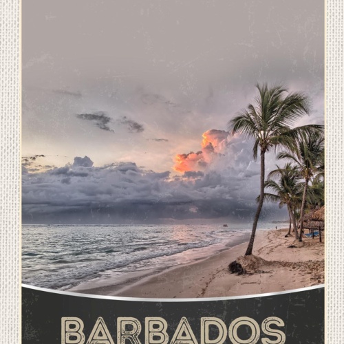 Schild Barbados "France" Strand Meer Insel 12x18 20x30 30x40 Blech/Holz