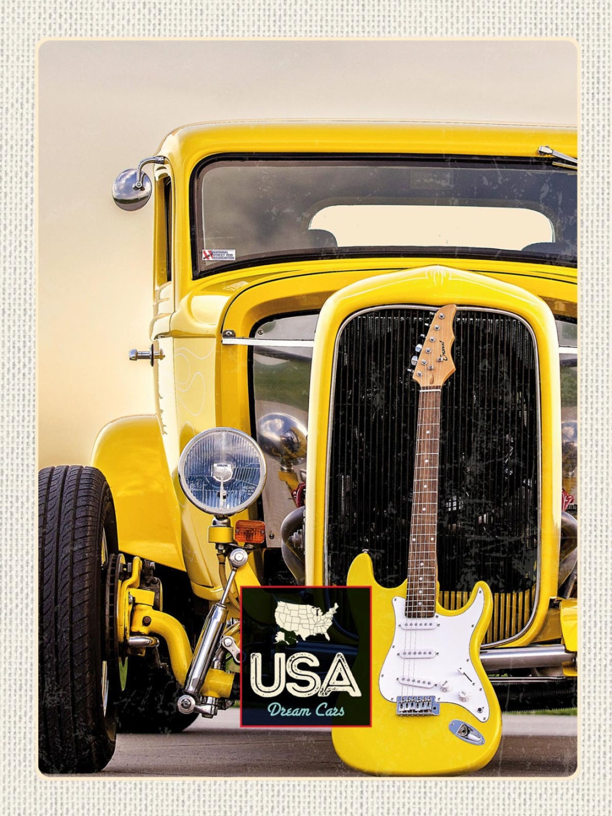 Schild USA Dream Cars Auto Hot Rod Gitarre Amerika 12x18 20x30 30x40 Blech/Holz
