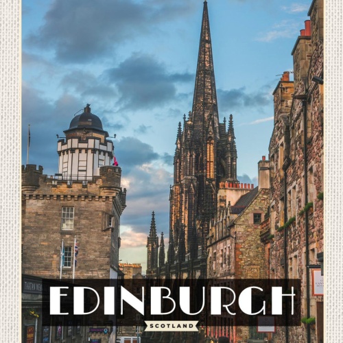 Schild Edinburgh Scotland Schottland Royal Mile 12x18 20x30 30x40 Blech od. Holz