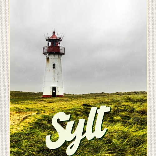 Schild Sylt Insel Leuchtturm Küste Ostfriesland D 12x18 20x30 30x40 Blech/Holz