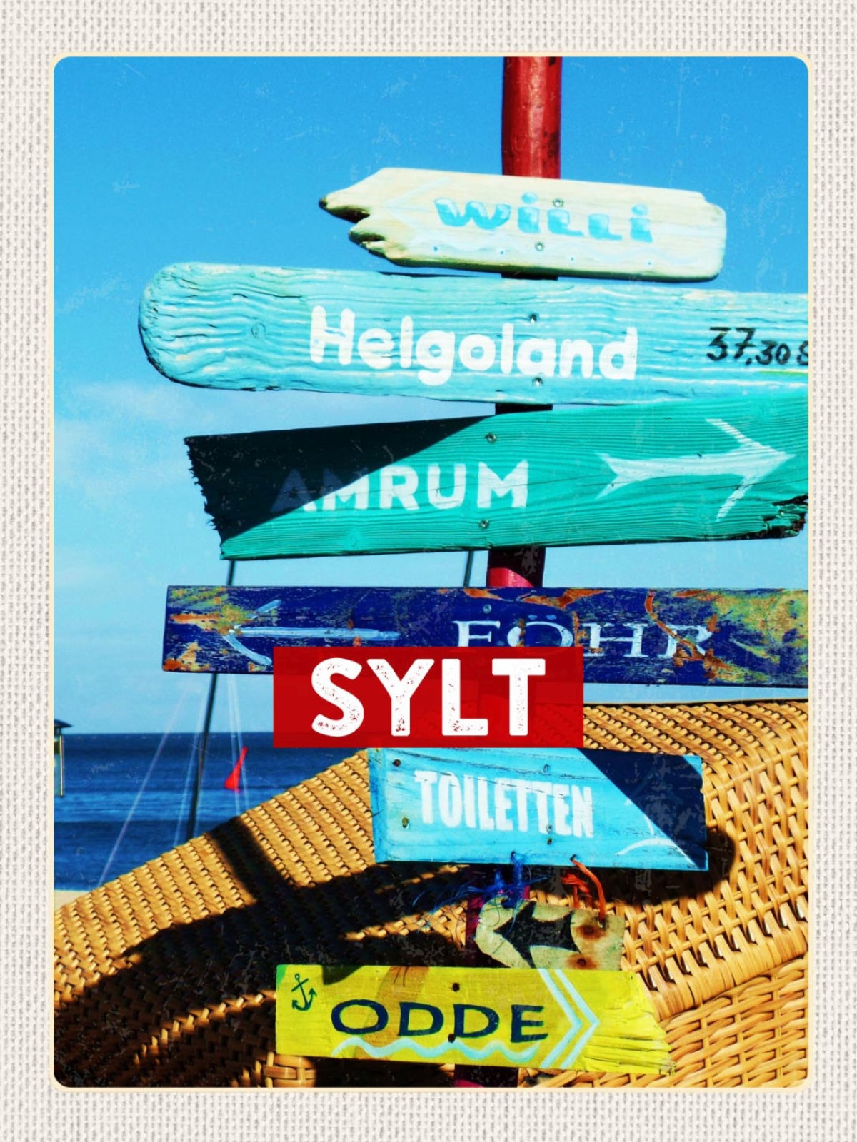 Schild Sylt Insel Wegweiser Küste Ostfriesland D 12x18 20x30 30x40 Blech/Holz