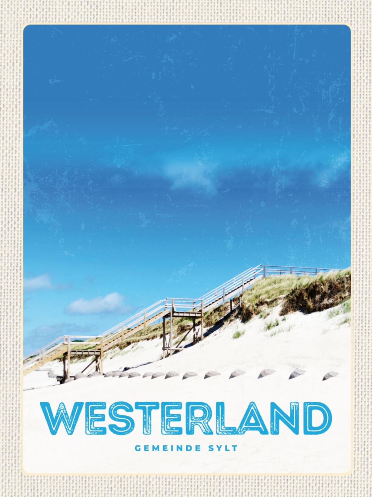 Schild Westerland Gemeinde Sylt Strand Steg Meer D 12x18 20x30 30x40 Blech/Holz