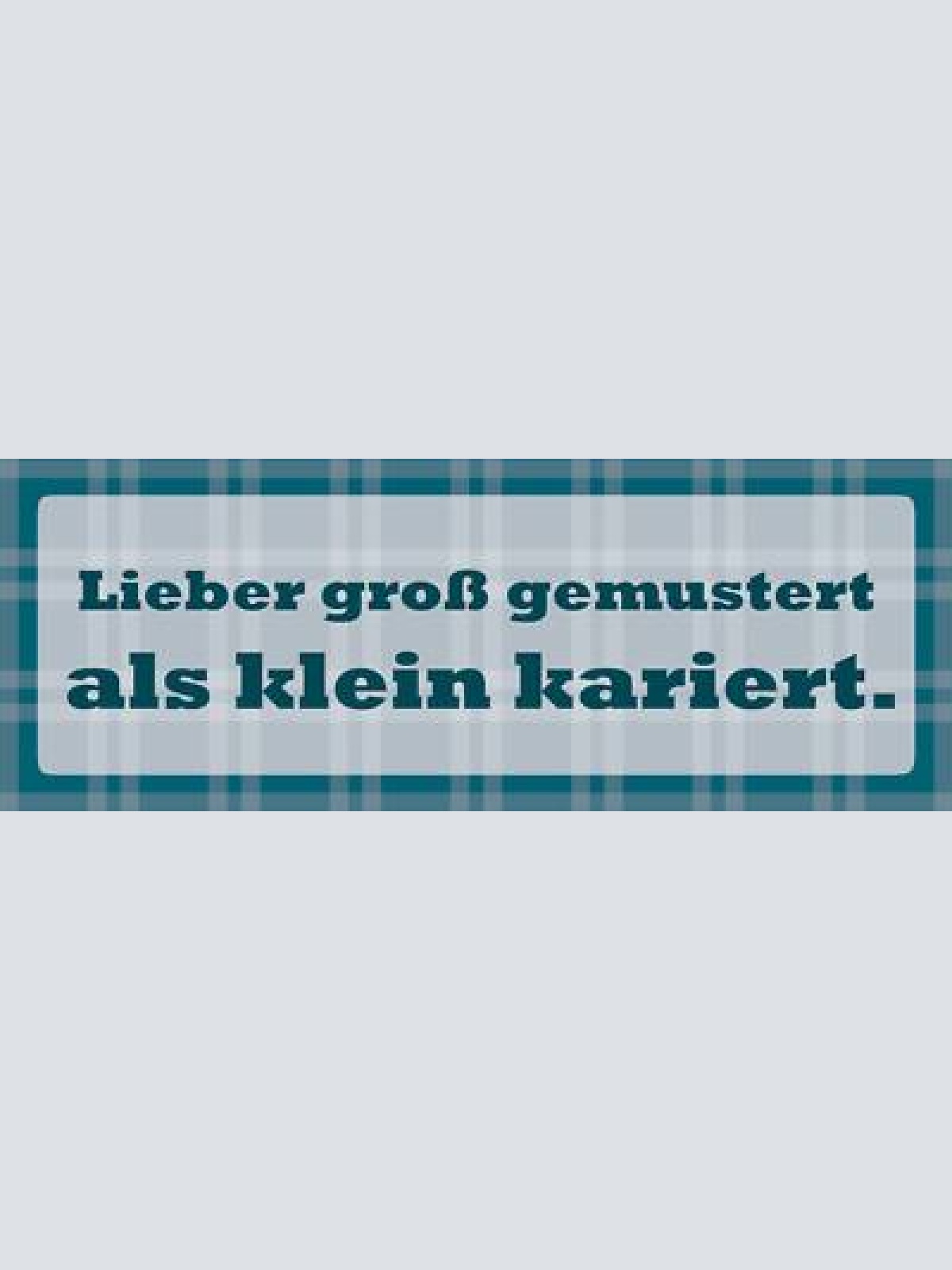 Schild lieber groß gemustert als klein kariert stoff 27 x 10 blech od. holz
