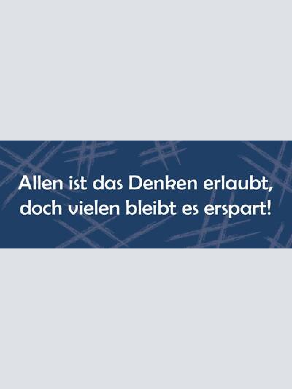 Schild allen ist das denken erlaubt doch vielen bleibt es erspart 27 x 10