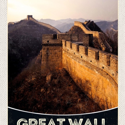 Schild Great Wall China Chinesische Mauer 12x18 20x30 30x40 Blech/Holz