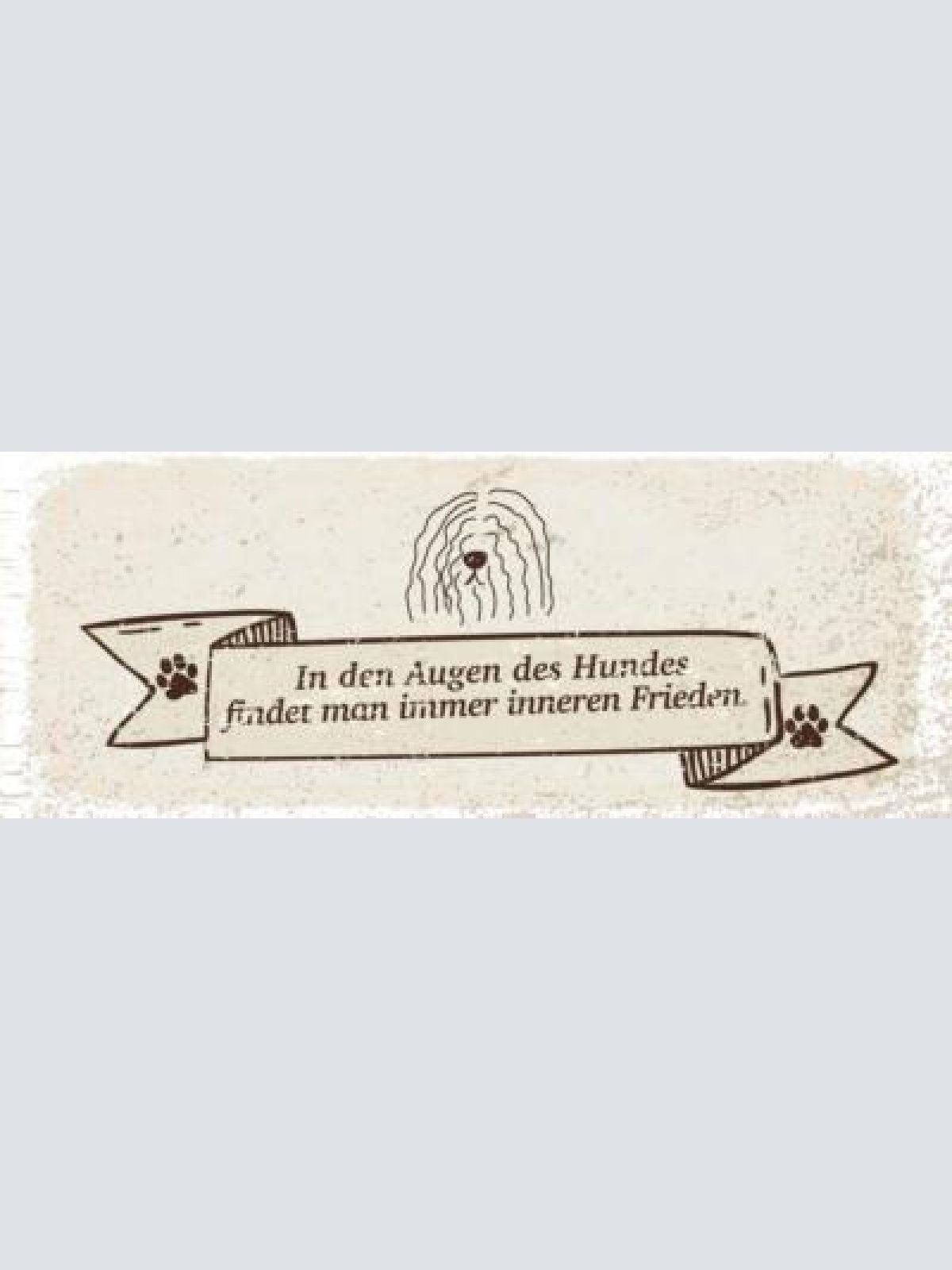 Schild in den augen des hundes findet man immer inneren frieden hund tier 27x10