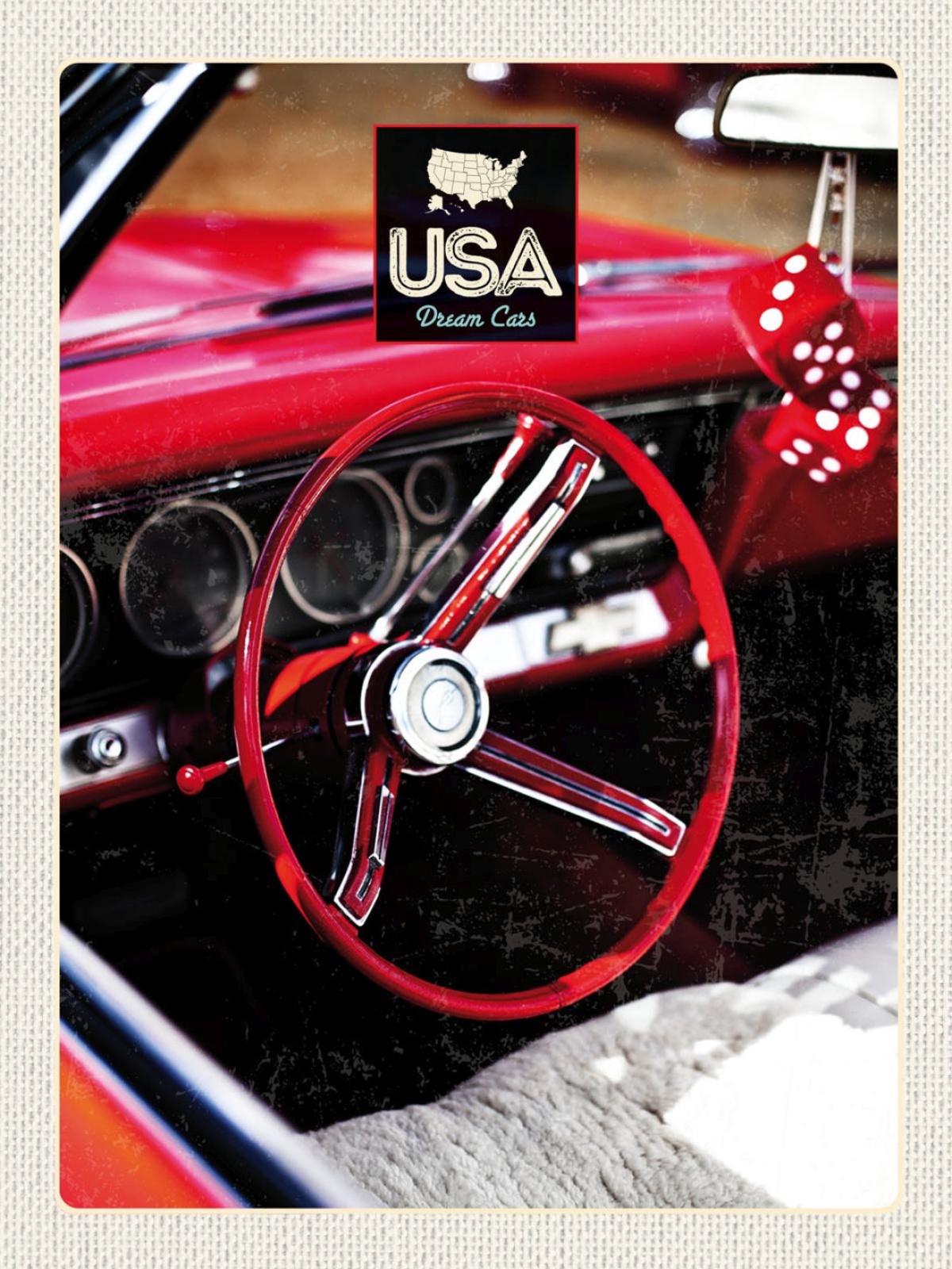 Schild USA Dream Cars Auto Cockpit Oldtimer Amerika 12x18 20x30 30x40 Blech/Holz