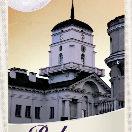 Schild Belarus Weißrussland Minsk Rathaus Gebäude 12x18 20x30 30x40 Blech/Holz