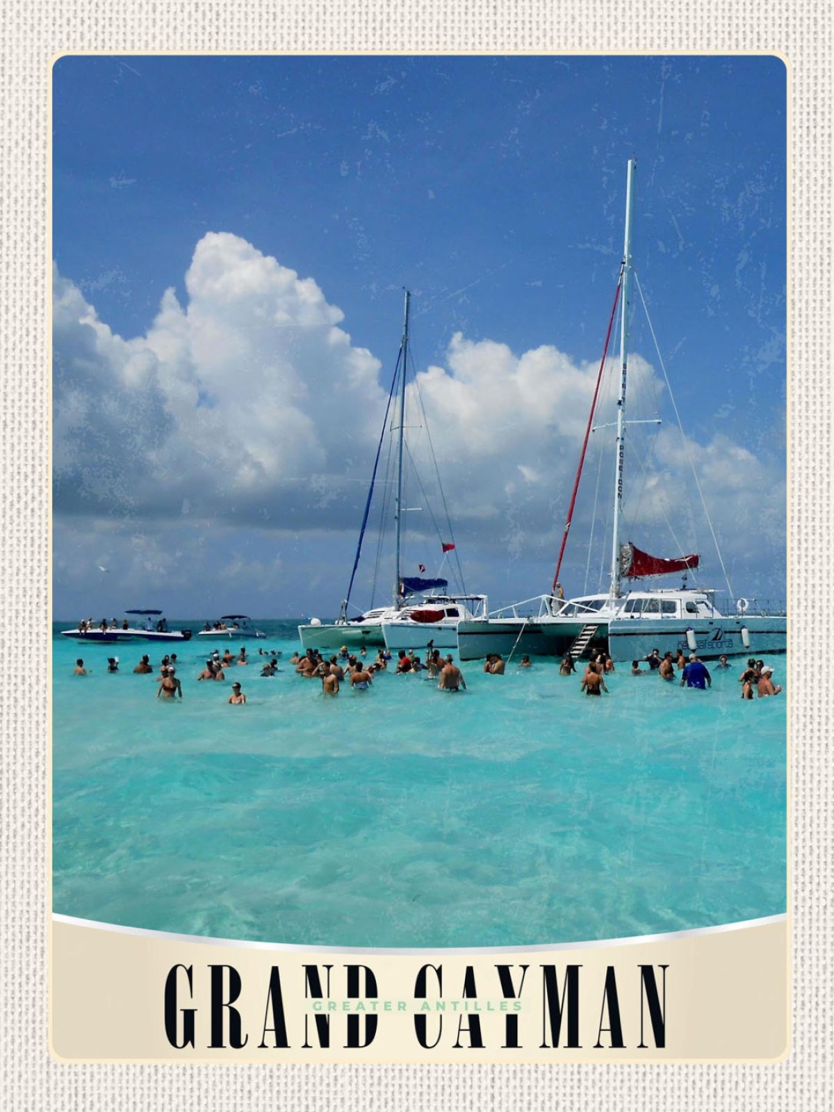 Schild Grand Cayman Greater Antilles Insel Schiff 12x18 20x30 30x40 Blech/Holz