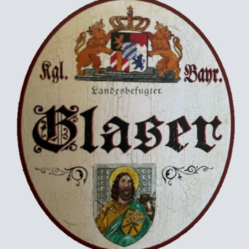 Nostalgie Holzschild Bayern Königlich Bayerischer Landesbefugter Glaser Schild