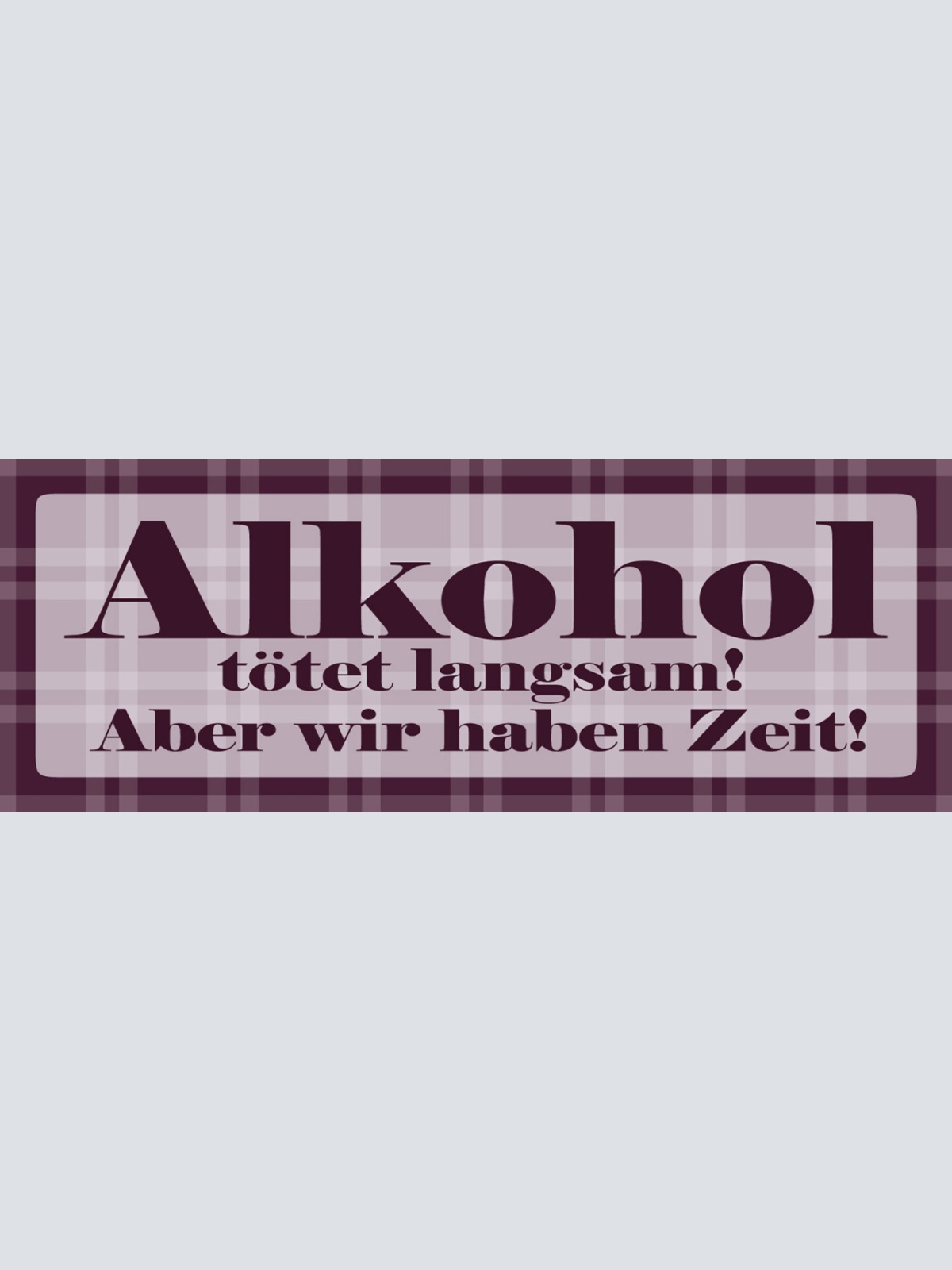 Schild Alkohol Tötet Langsam Aber Wir Haben Zeit Trinken 27 x 10 Blech od. Holz