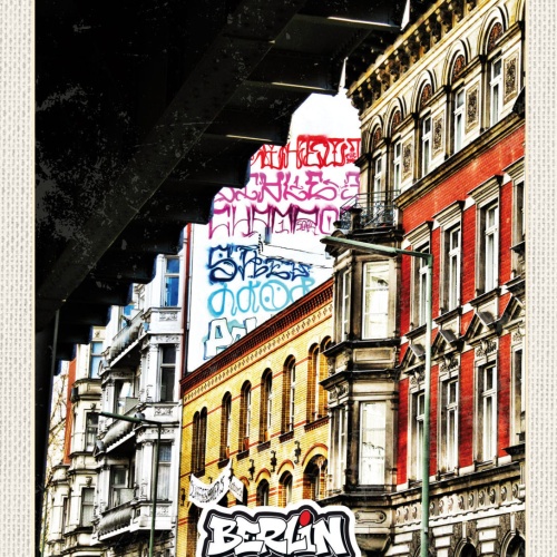 Schild Berlin Street Art Graffiti Kreuzberg D 12x18 20x30 30x40 Blech/Holz