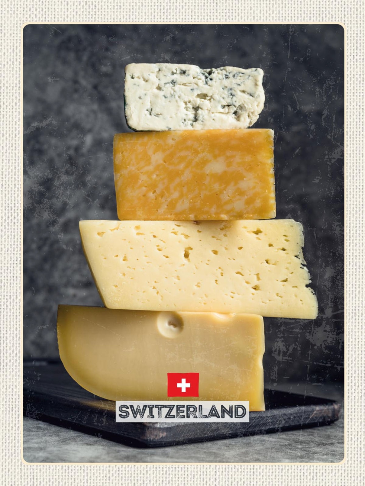 Schild Switzerland Schweiz Schweizer Käse Sorten 12x18 20x30 30x40 Blech/Holz