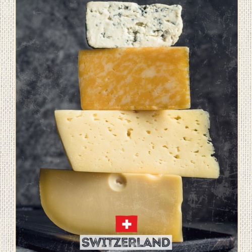 Schild Switzerland Schweiz Schweizer Käse Sorten 12x18 20x30 30x40 Blech/Holz