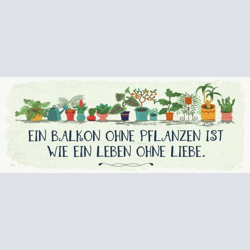 Schild Ein Balkon Ohne Pflanzen Ist Wie Ein Leben Ohne Liebe 27x10 Blech od.Holz