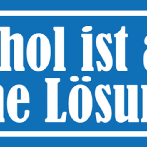 Schild Alkohol Ist Auch Eine Lösung Bier Trinken Bar Lokal 27x10 Blech od. Holz