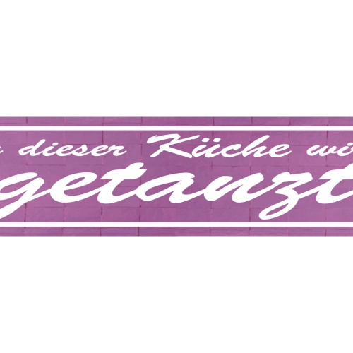 Schild Küche Getanzt Tanzen Kochen Essen Leidenschaft Koch 46 x 10 Blech od.Holz