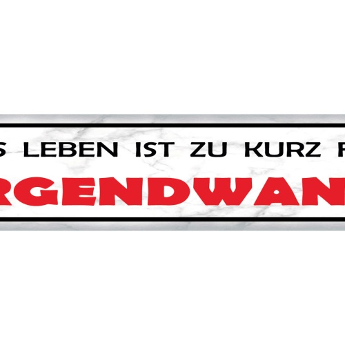 Schild Leben Zu Kurz Irgendwann Später Plan Verschieben 46 x 10 Blech od. Holz
