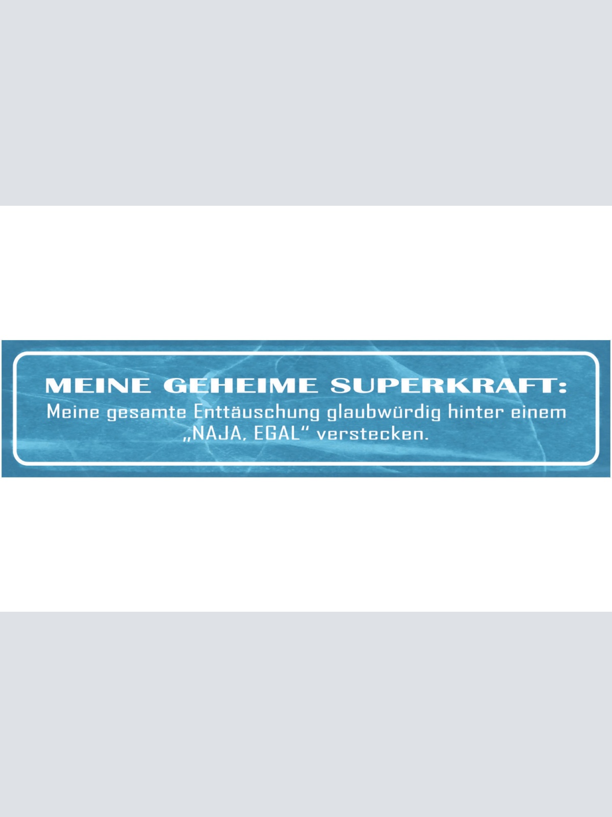 Schild Geheime Superpower Enttäuschung Glaubwürdig Egal 46 x 10 Blech od. Holz