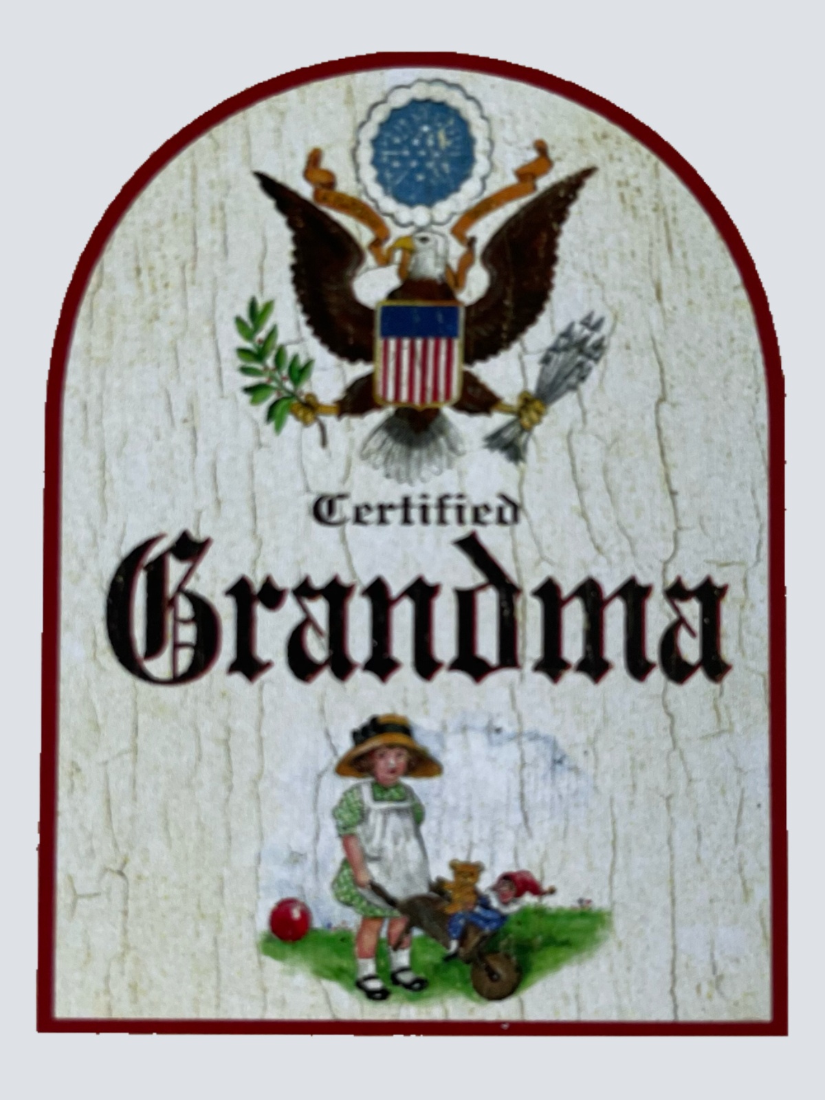 Nostalgie Holzschild Certified Grandma Zertifizierte Oma Großmutter Schild