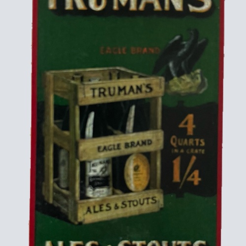 Nostalgie Holzschild Truman's Ales & Stouts Alkohol Brauerei London GB UK Schild