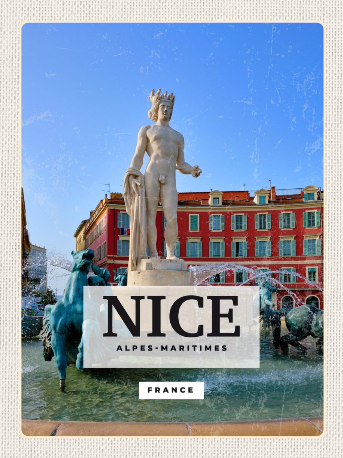 Schild Nice Alpes-Maritimes France Nizza Frankreich 12x18 20x30 30x40 Blech/Holz