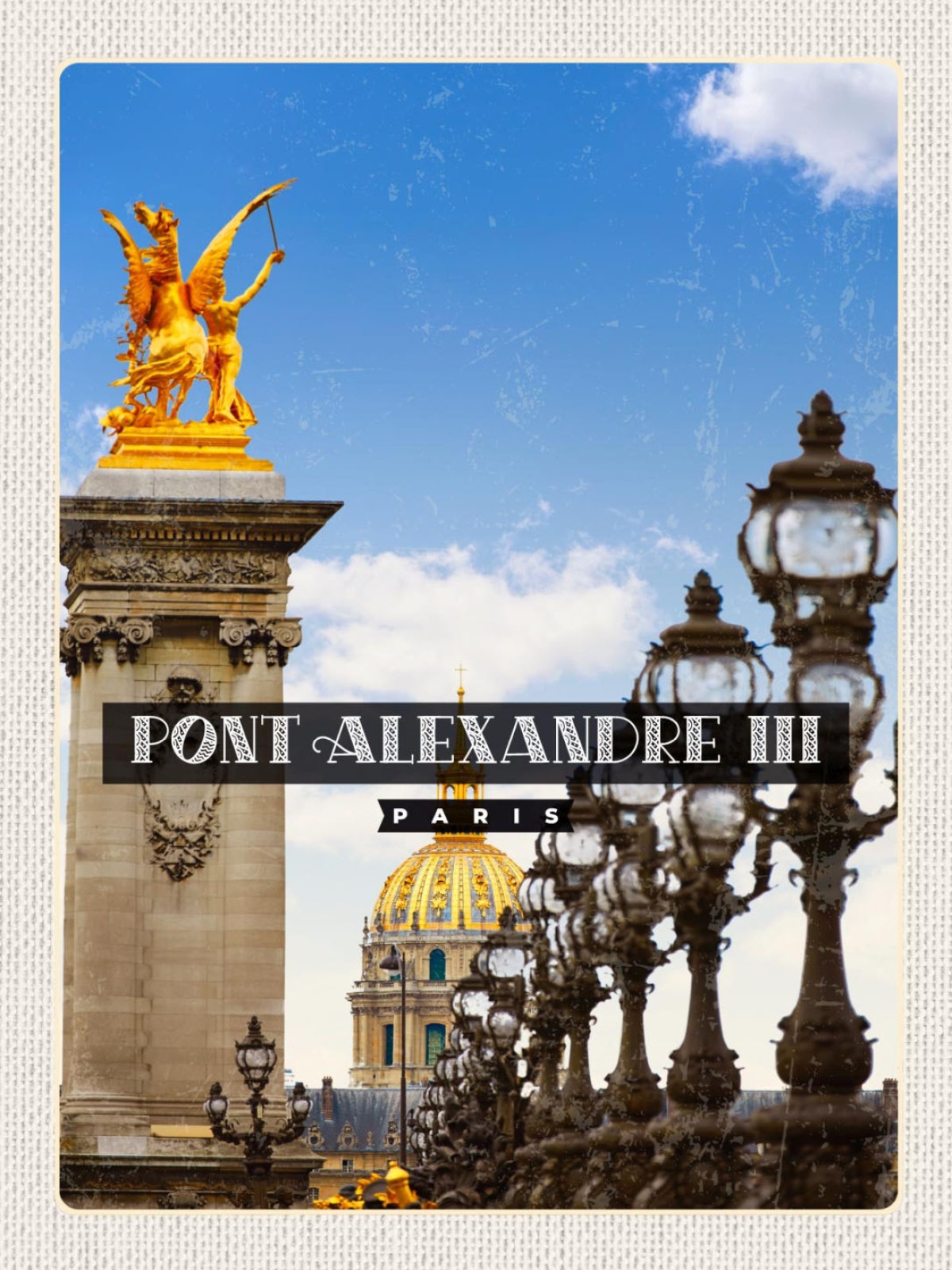 Schild Pont Alexander III Paris Frankreich Brücke 12x18 20x30 30x40 Blech/Holz