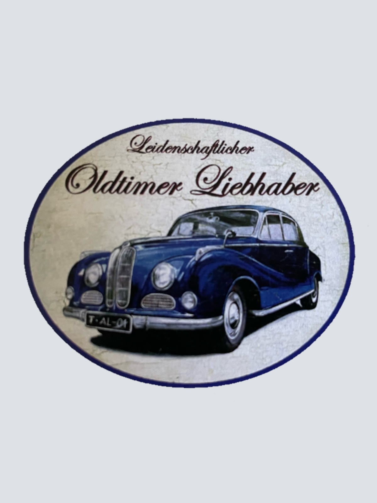 Nostalgie Holzschild Leidenschaftlicher Oldtimer Liebhaber BMW Schild
