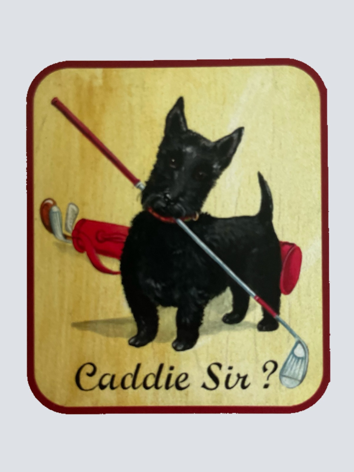Nostalgie Holzschild Caddie Sir? Hund Golf Spielen Golfschläger Schild